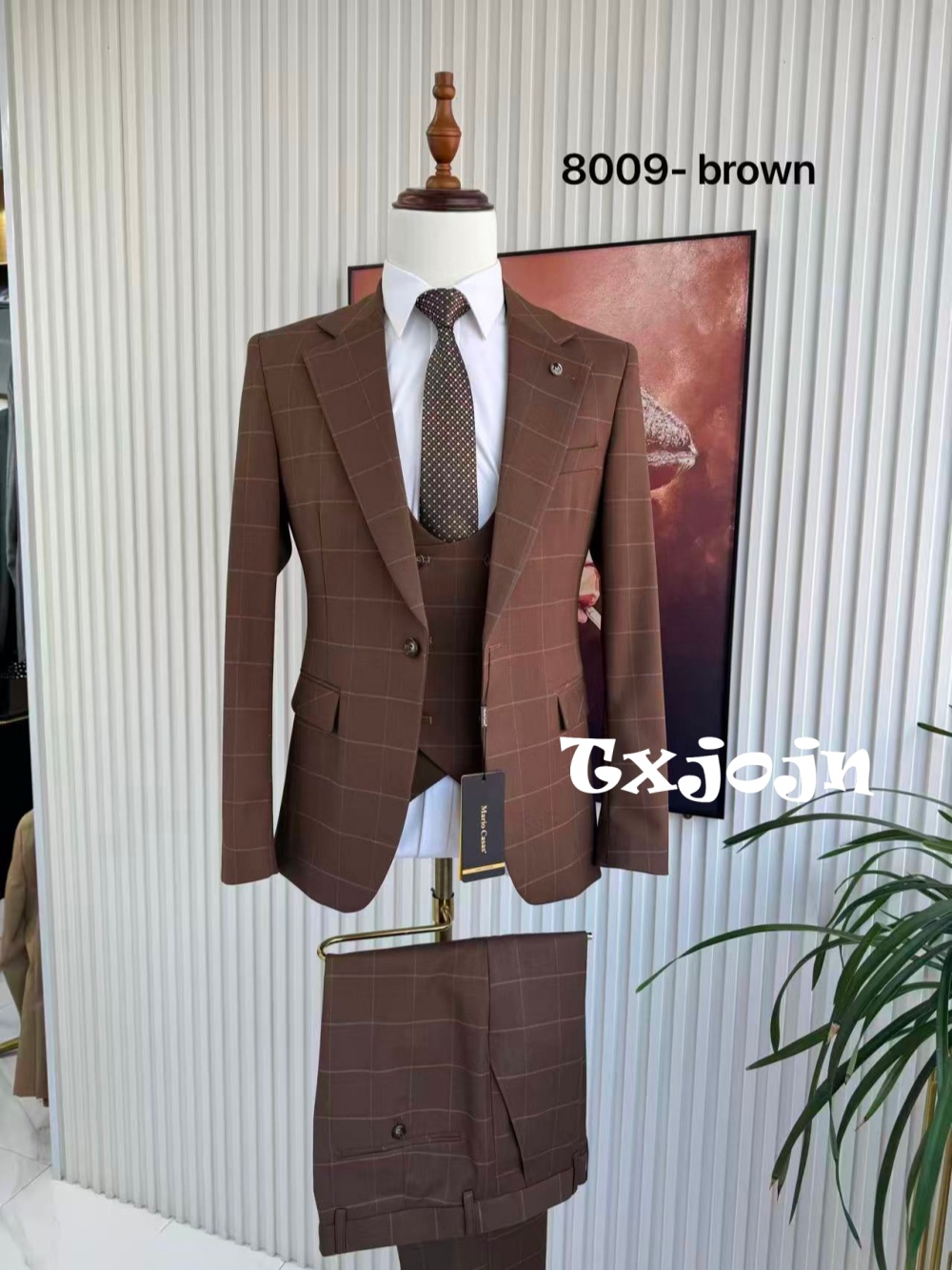 Men'S Formal Wear For Office - Мужской костюм-тройка в клетку: пиджак, жилет,