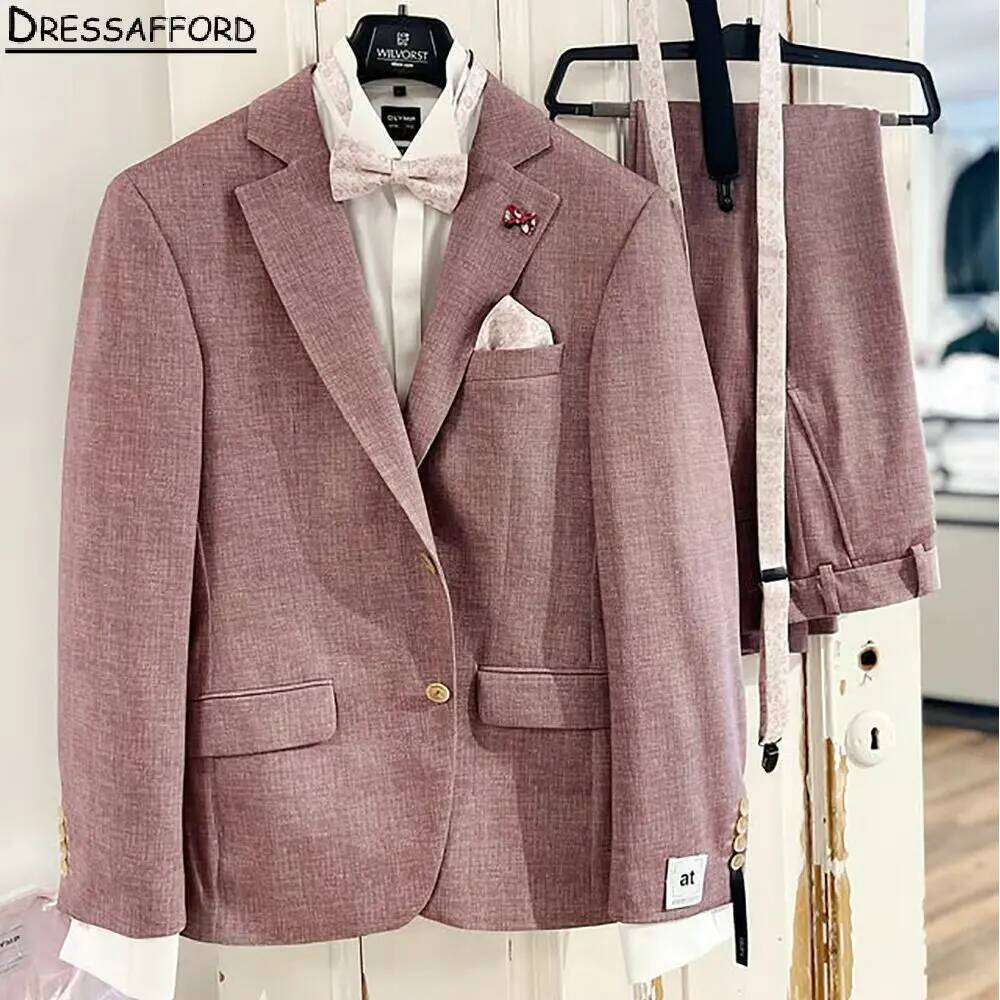 Men Formal Wear Pink - Розовый торжественный свадебный костюм для мужчин,