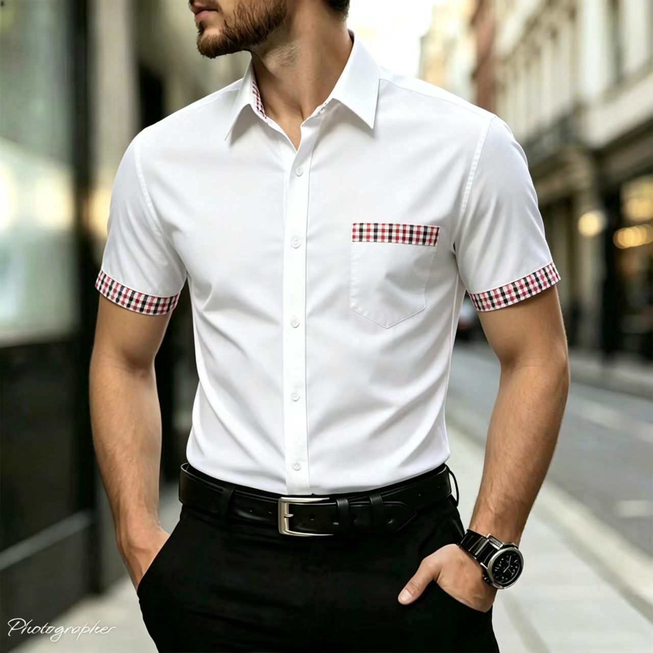 Мужская рубашка с короткими ру – обзор и цена Men Formal Office Wear Shirts