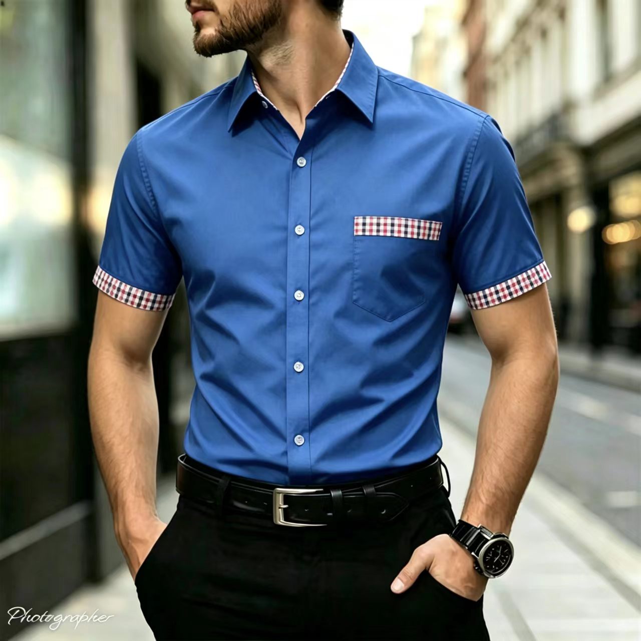 Мужская рубашка с короткими ру – обзор и цена Men Formal Office Wear Shirts