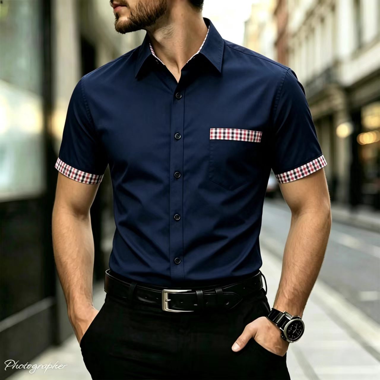 Мужская рубашка с короткими ру – обзор и цена Men Formal Office Wear Shirts
