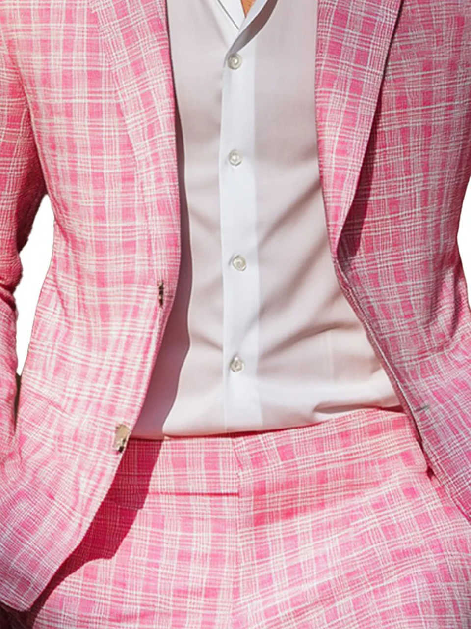 Летние розовые клетчатые мужск – обзор и цена Men Formal Wear Pink
