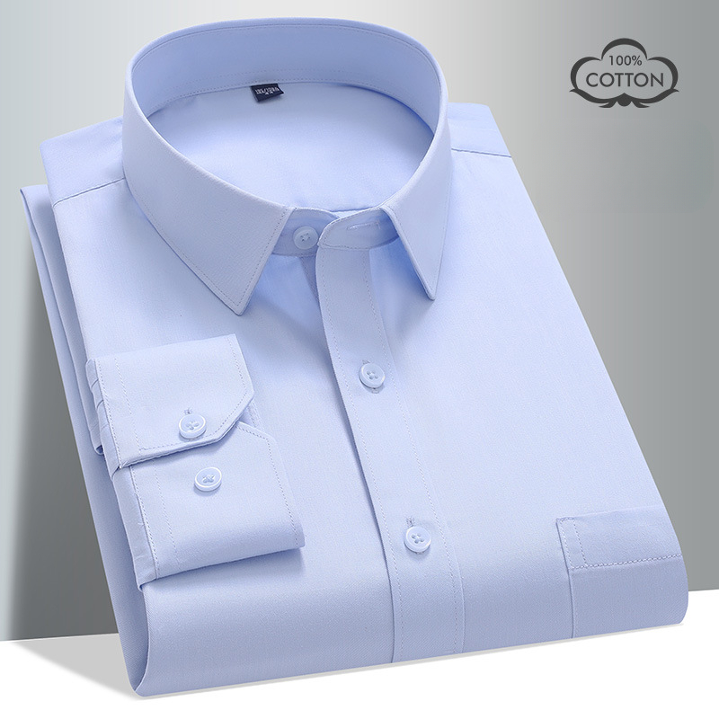 8XL 100, хлопковая рубашка с д – обзор и цена Men Formal Office Wear Shirts
