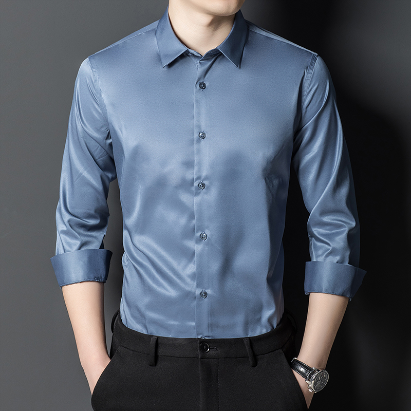Мужская шелковая рубашка шелко – обзор и цена Men Formal Office Wear Shirts