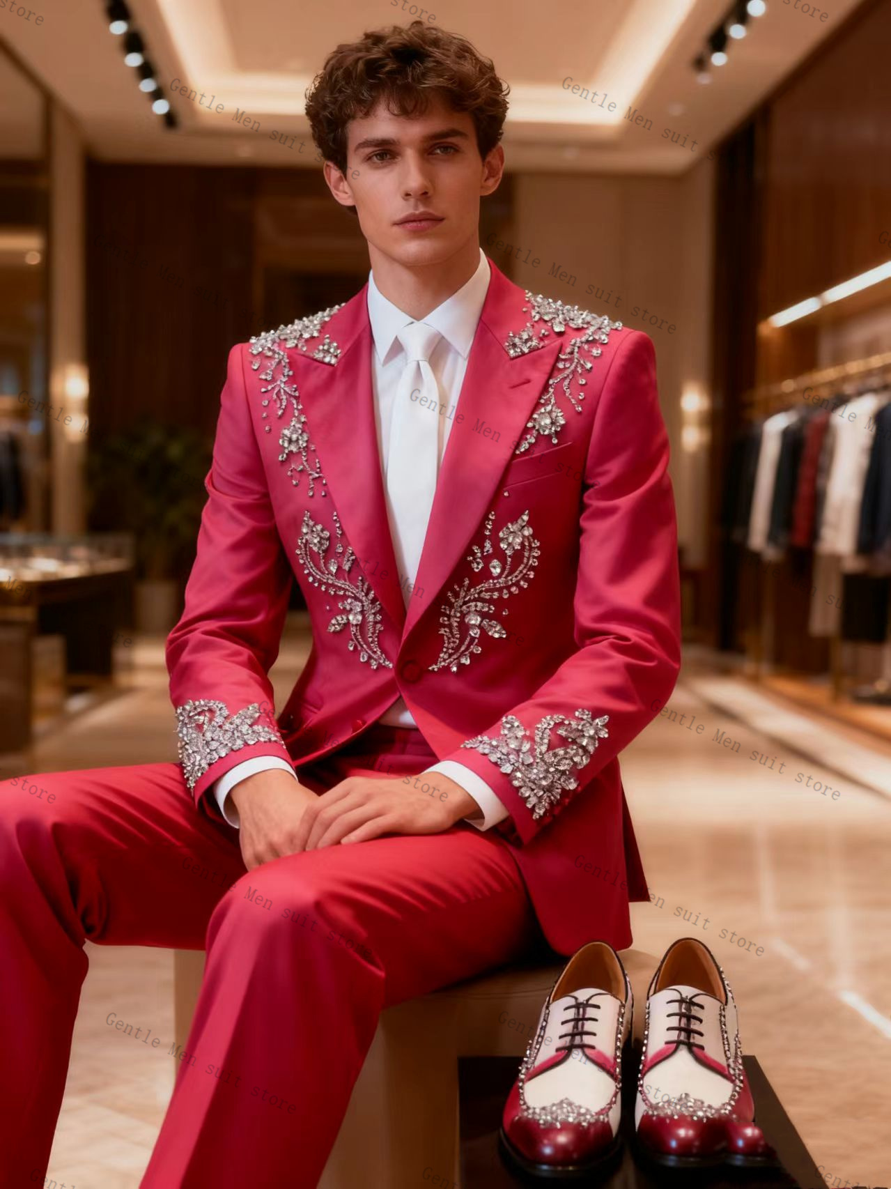 Розовый мужской костюм-двойка: – обзор и цена Men Formal Wear Pink